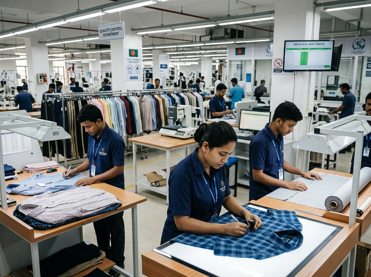 High-tech quality inspection room in a Bangladeshi factory