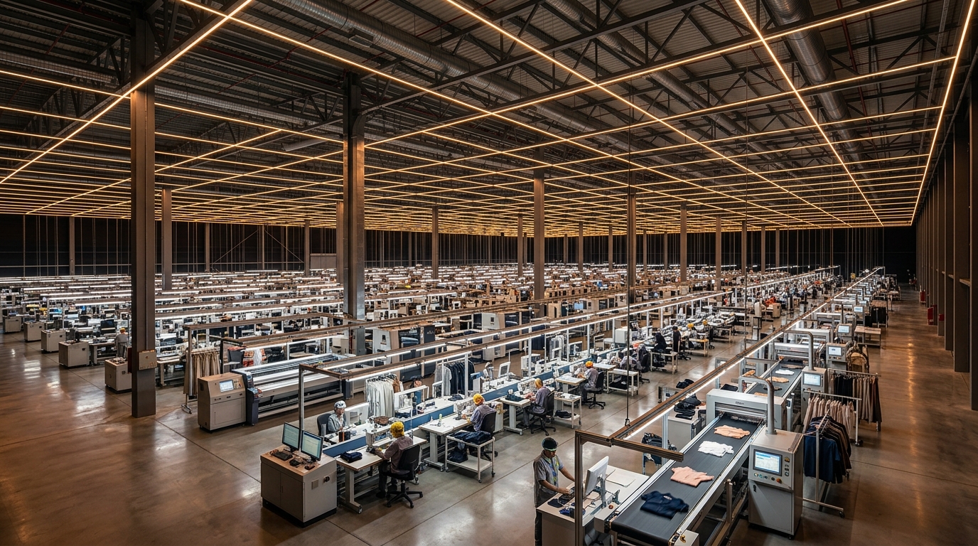 Massive High-tech Garment Factory Floor